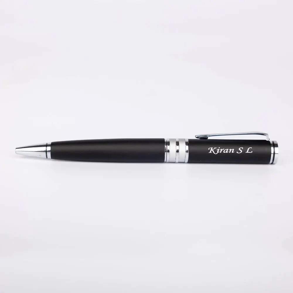 Personalized Black and Silver BallPoint Pen with Logo